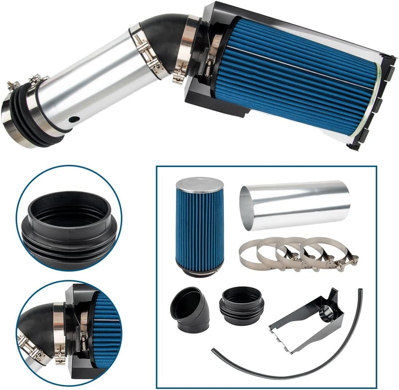 AUTOSITY 4" Cold Air Intake System Kits w/Filter Aluminum 7.3L Diesel Kit Compatible with 1999-2003 F250 F350 Super Duty, 1999-2003 Excursuion 7.3L V8 (Blue) - Image 2